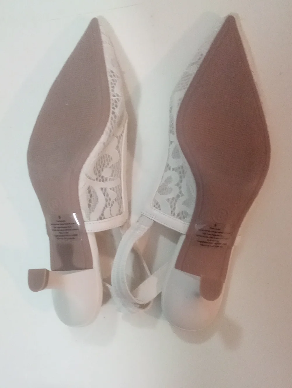 A New Day Ivory  Lace Slingback Heels